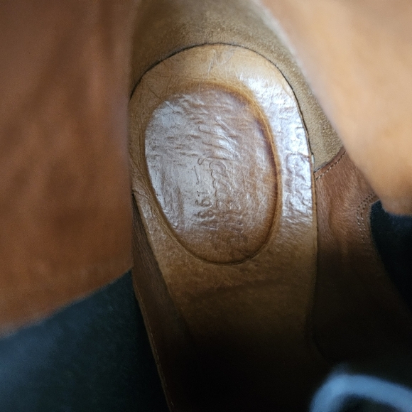 Madewell 'Lonnie' Ankle Bootie Sz 8 Black Leather Stacked Heels Side Flaw - Picture 7 of 8